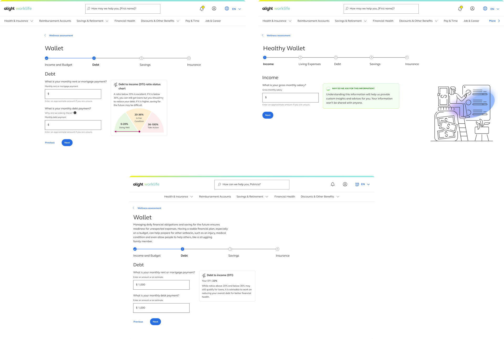 Some screenshots of the first version of the assessment